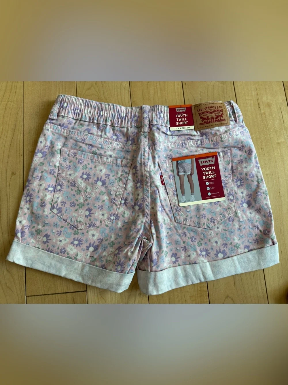 Levi's Pink Floral Cotton Jean Shorts